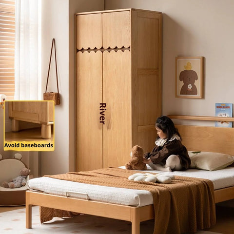 Oak Solid Wood Original Wood Style Kids Wardrobe