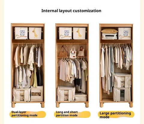 Oak Solid Wood Original Wood Style Kids Wardrobe