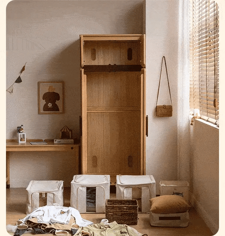 Oak Solid Wood Original Wood Style Kids Wardrobe