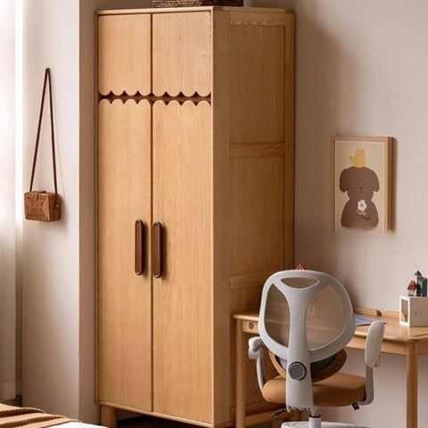 Oak Solid Wood Original Wood Style Kids Wardrobe