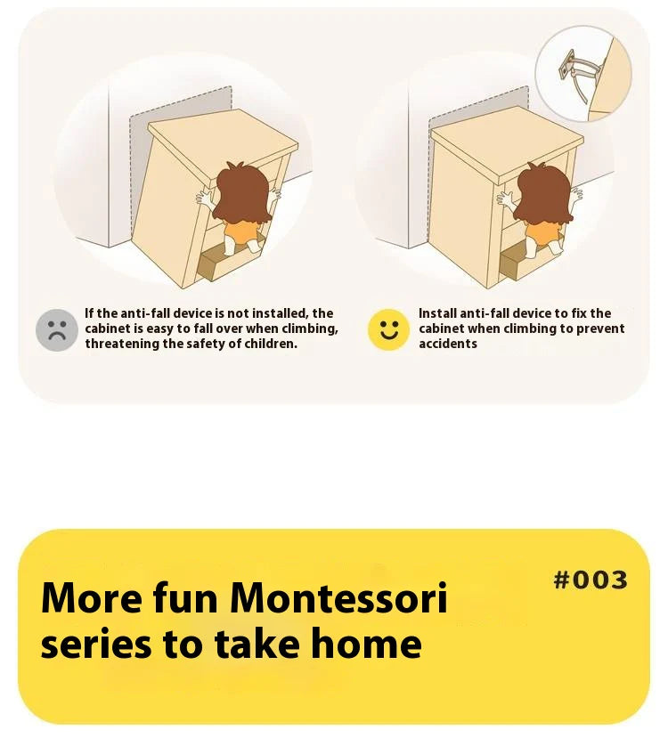 Poplar Solid Wood Kids Toy Storage and Wardrobe