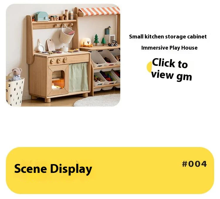 Poplar Solid Wood Kids Toy Storage and Wardrobe