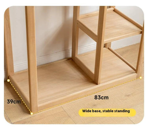 Poplar Solid Wood Kids Toy Storage and Wardrobe