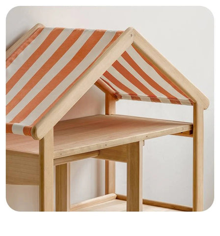 Poplar Solid Wood Kids Toy Storage and Wardrobe