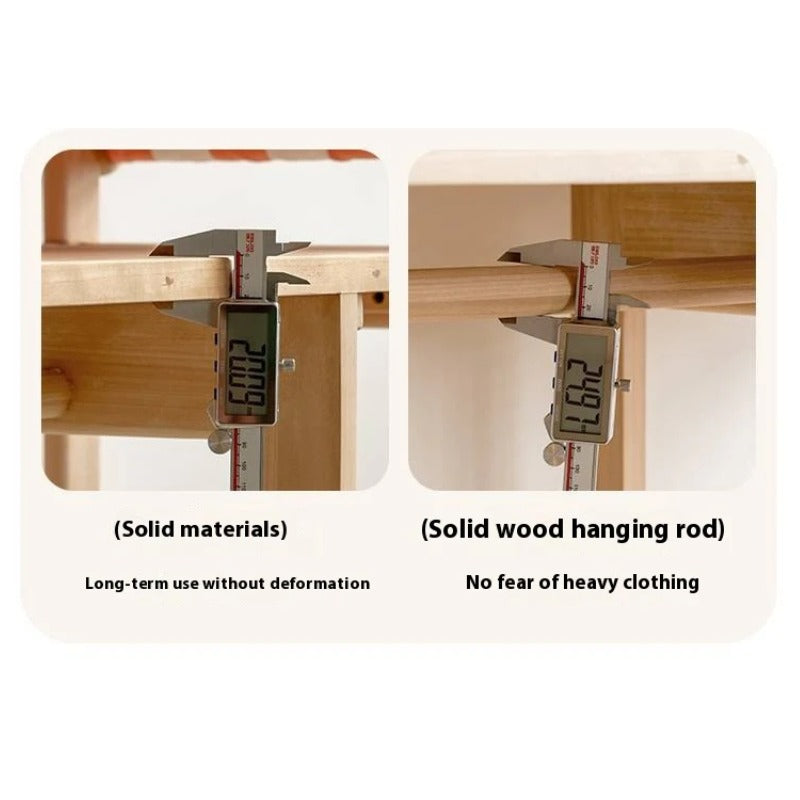 Poplar Solid Wood Kids Toy Storage and Wardrobe