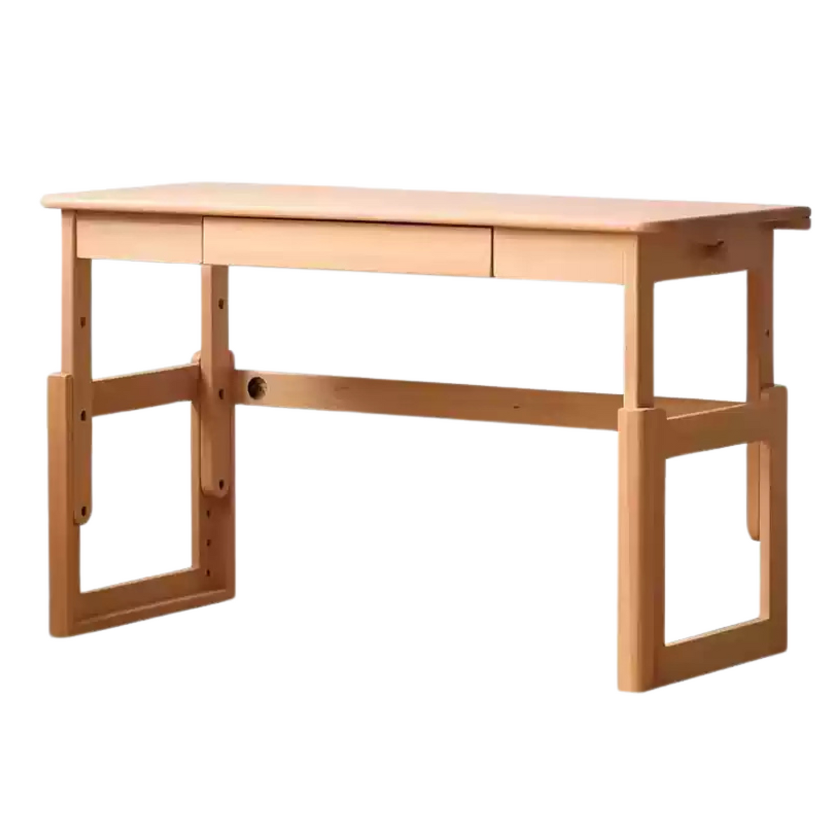 Beech Solid Wood Adjustable Kids Study Desk Ergonomic Table with Storage Drawers Natural Finish