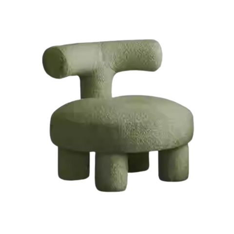 Lamb Velvet Kids Chair Off White Plush Imitation Wool Upholstered Cartoon Seat Solid Wood Frame for Playroom & Reading