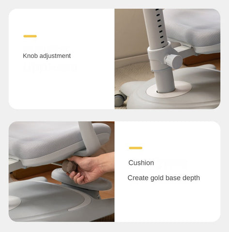 Upright Children’s Ergonomic Study Chair Adjustable Height Pink Desk Chair with Washable Cushion & PU Wheels