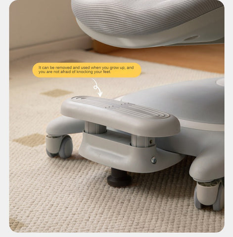 Upright Children’s Ergonomic Study Chair Adjustable Height Pink Desk Chair with Washable Cushion & PU Wheels