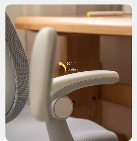 Upright Children’s Ergonomic Study Chair Adjustable Height Pink Desk Chair with Washable Cushion & PU Wheels