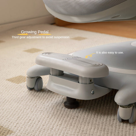 Upright Children’s Ergonomic Study Chair Adjustable Height Pink Desk Chair with Washable Cushion & PU Wheels