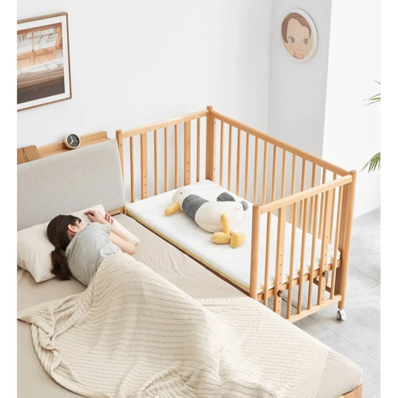 Beech Solid Wood Baby Mobile Bed