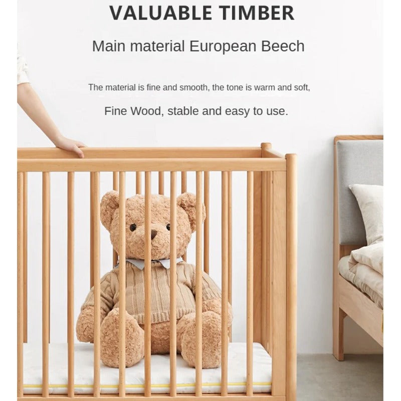 Beech Solid Wood Baby Mobile Bed