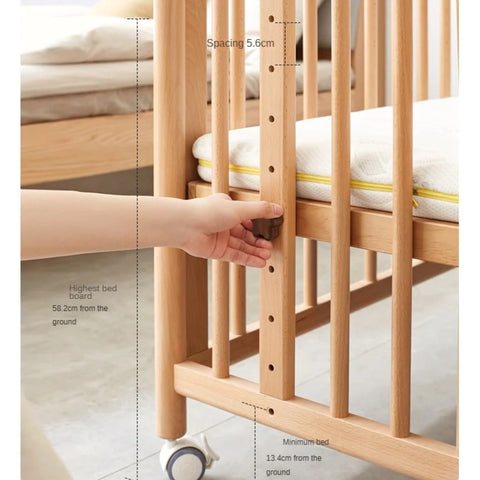 Beech Solid Wood Baby Mobile Bed