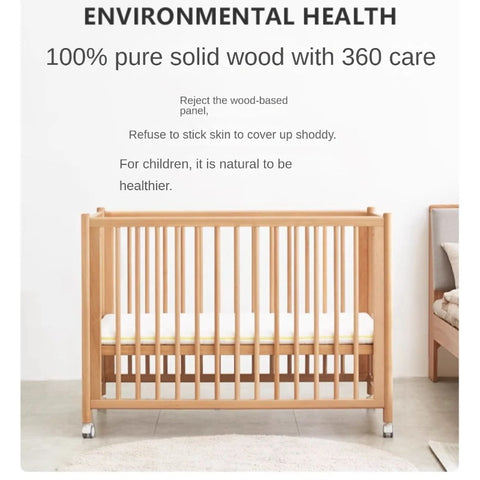 Beech Solid Wood Baby Mobile Bed