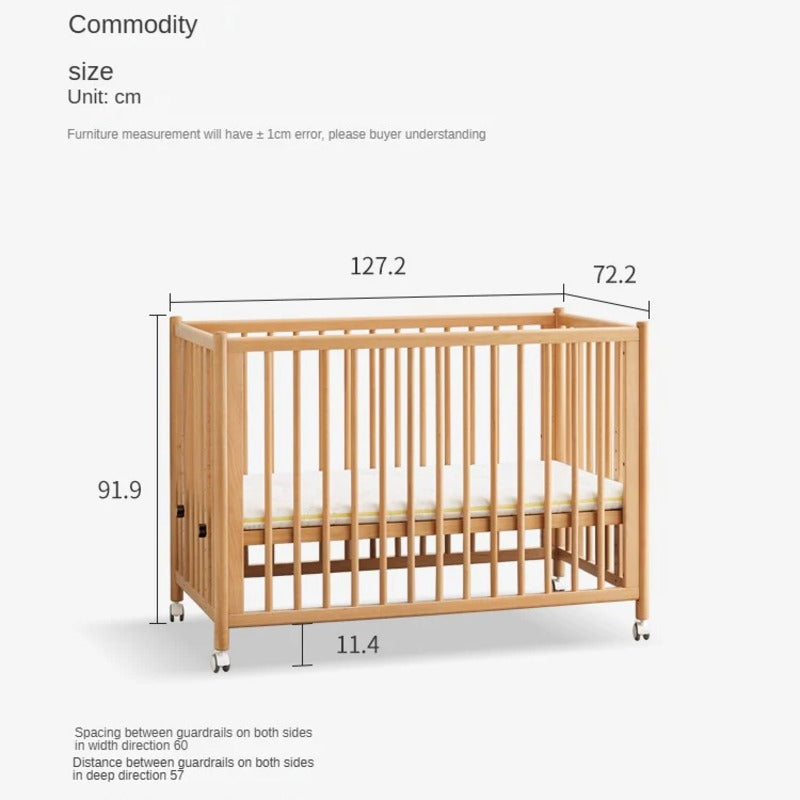 Beech Solid Wood Baby Mobile Bed