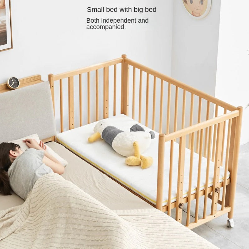 Beech Solid Wood Baby Mobile Bed