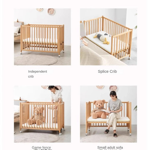 Beech Solid Wood Baby Mobile Bed