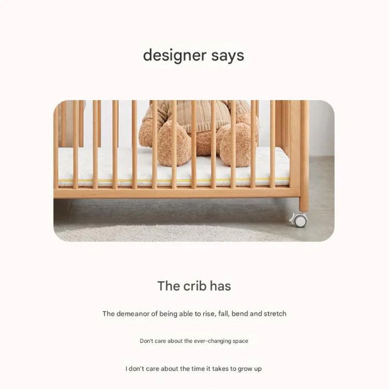Beech Solid Wood Baby Mobile Bed