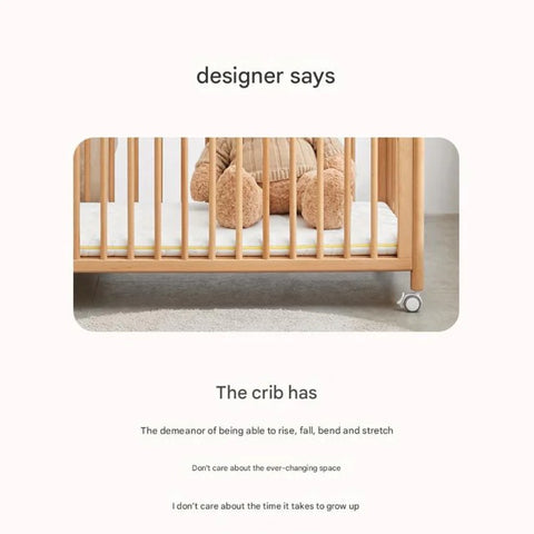 Beech Solid Wood Baby Mobile Bed