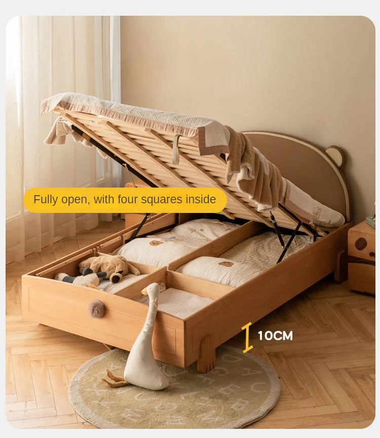 Beech, Oak solid wood Bear Box Bed<