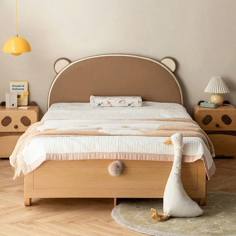 Beech, Oak solid wood Bear Box Bed<