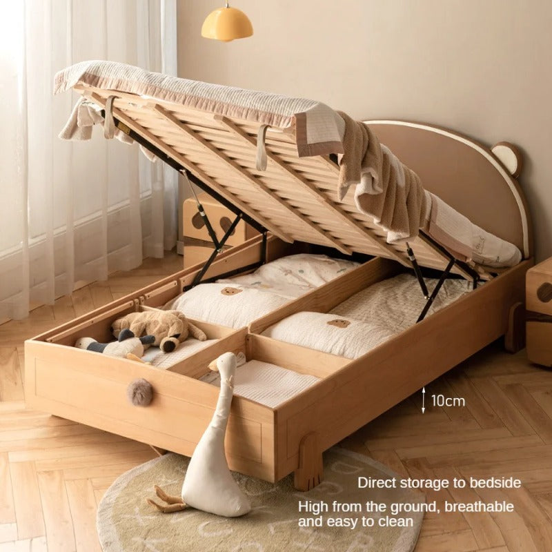 Beech, Oak solid wood Bear Box Bed<