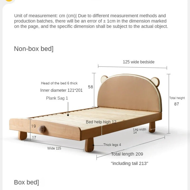 Beech, Oak solid wood Bear Box Bed<