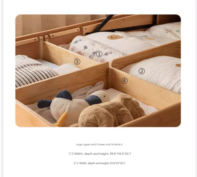 Beech, Oak solid wood Bear Box Bed<