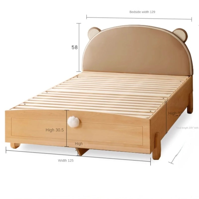 Beech, Oak solid wood Bear Box Bed<
