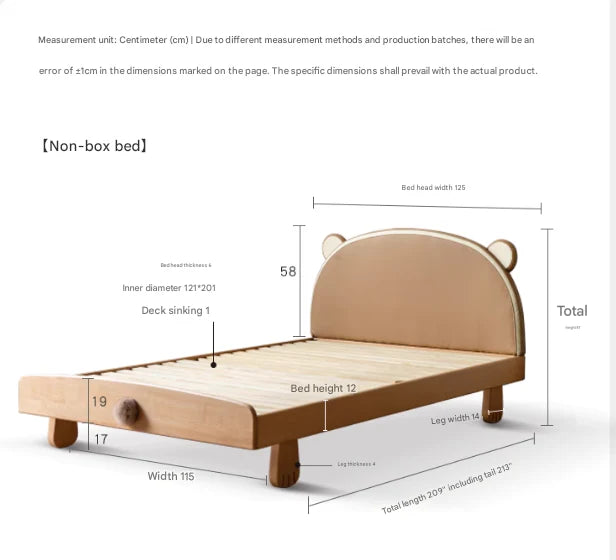 Beech, Oak solid wood Bear Box Bed<