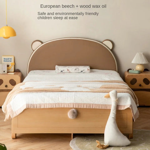 Beech, Oak solid wood Bear Box Bed<