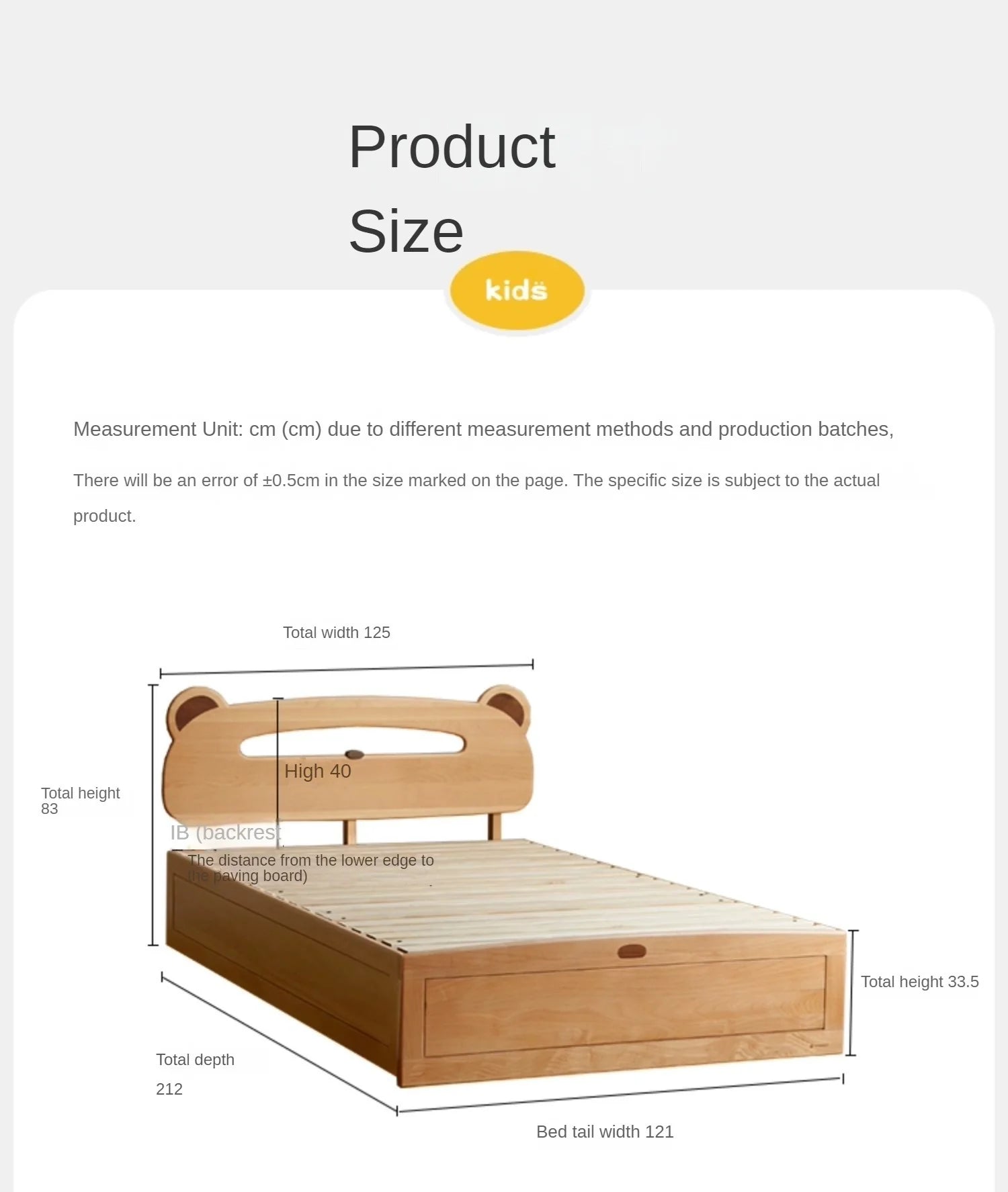 Oak, Beech solid wood Bear night light box bed<