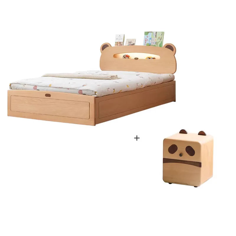 Oak, Beech solid wood Bear night light box bed<