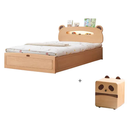 Oak, Beech solid wood Bear night light box bed<