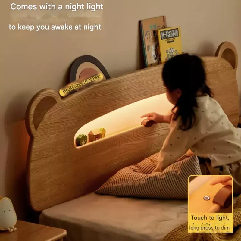 Oak, Beech solid wood Bear night light box bed<