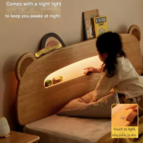 Oak, Beech solid wood Bear night light box bed<