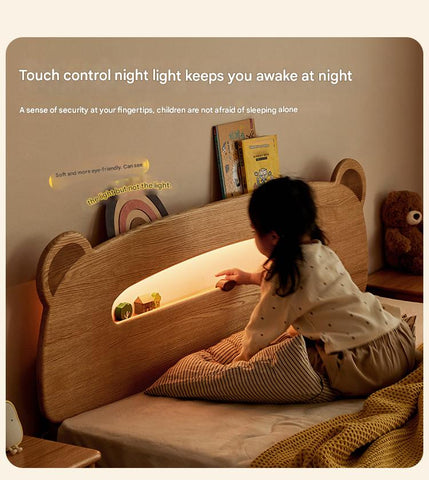 Oak, Beech solid wood Bear night light box bed<