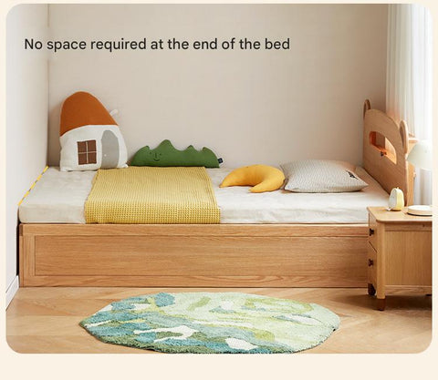 Oak, Beech solid wood Bear night light box bed<