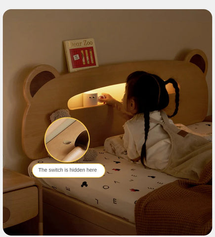 Oak, Beech solid wood Bear night light box bed<