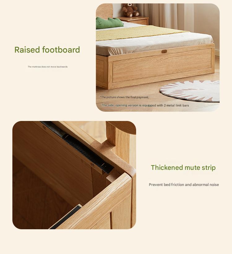 Oak, Beech solid wood Bear night light box bed<