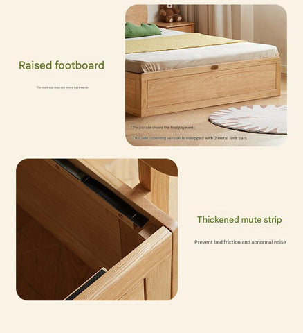 Oak, Beech solid wood Bear night light box bed<