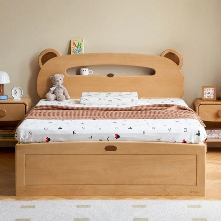 Oak, Beech solid wood Bear night light box bed<