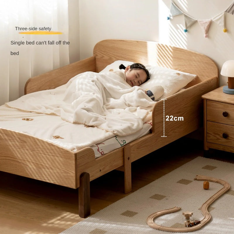 Oak, Beech solid wood Telescopic Toddler Bed from 57 in (145 cm) to 80.7 in (205 cm)<