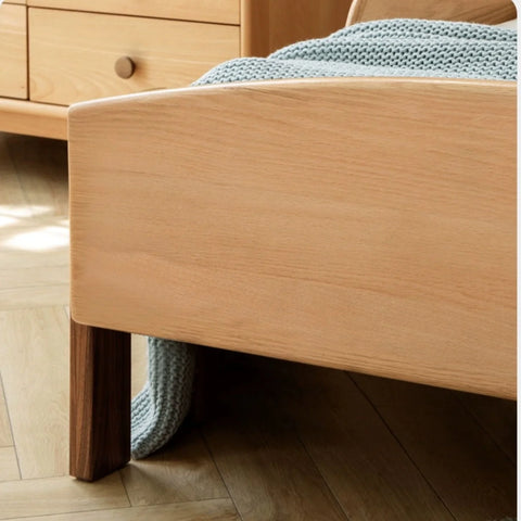 Oak, Beech solid wood Telescopic Toddler Bed from 57 in (145 cm) to 80.7 in (205 cm)<