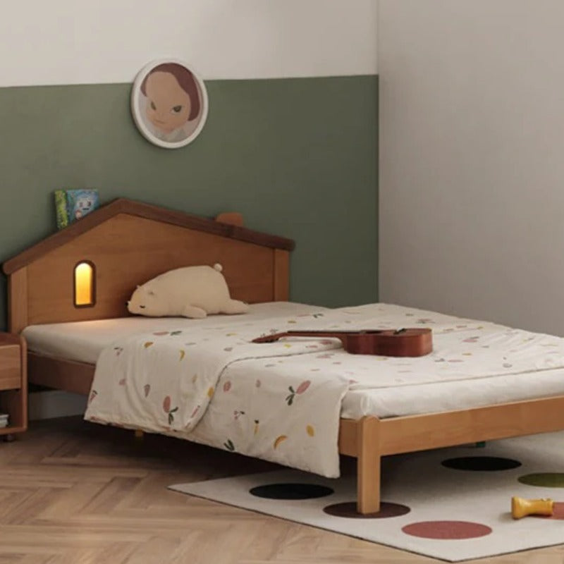 Beech, Poplar, Little House Kids Bed with 15min Delay Turning Off the Lights<