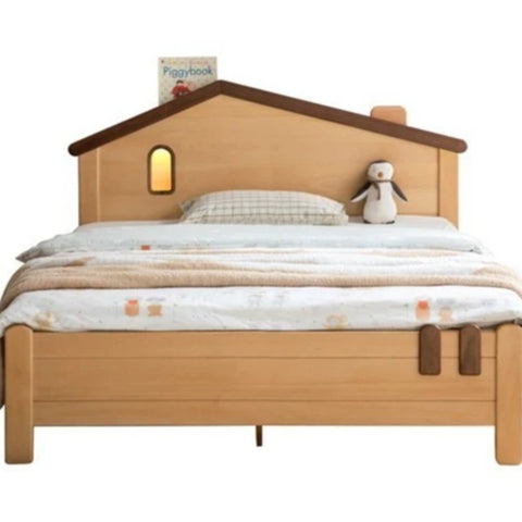 Beech, Poplar, Little House Kids Bed with 15min Delay Turning Off the Lights<