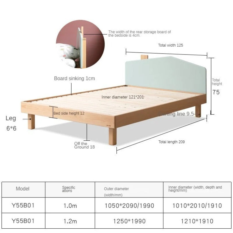 Beech, Poplar, Little House Kids Bed with 15min Delay Turning Off the Lights<