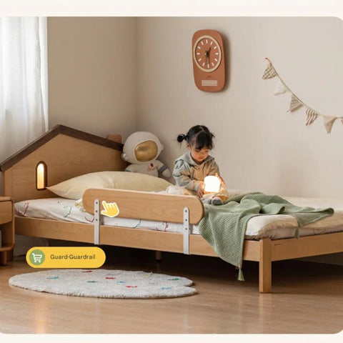 Beech, Poplar, Little House Kids Bed with 15min Delay Turning Off the Lights<