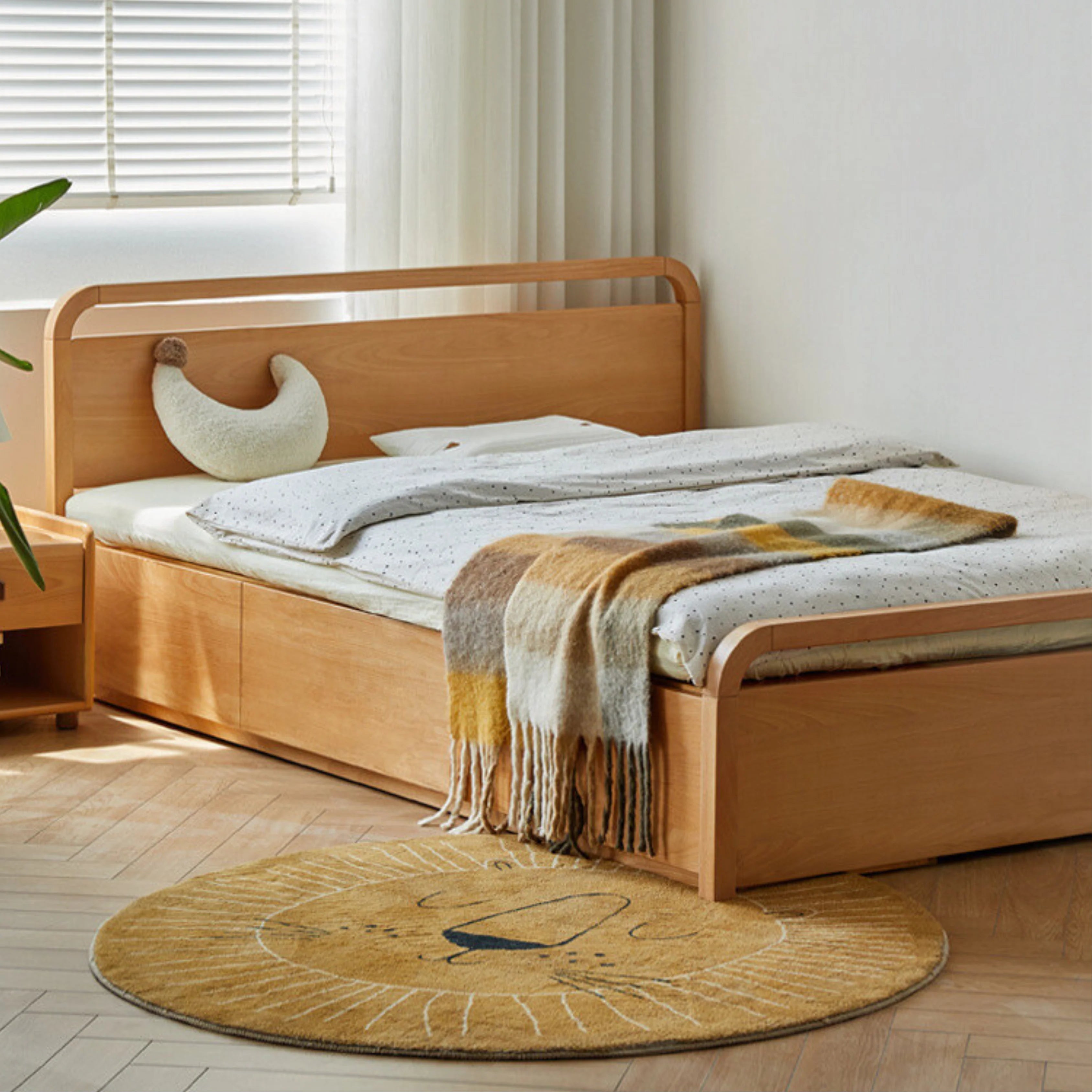 Beech solid wood Multi-functional with storage box bed<